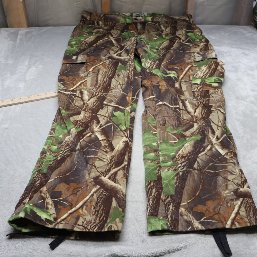 Galyan Cargo Pant Men XL RealTree Camo Waterfowl Hunting Utility Rain Wind 40X34